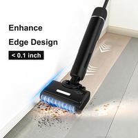 Aspirateur balai sans fil humide et sec, direct usine, durable, avec électrolyse, lavage à l'eau, filtre HEPA, écran LED, pour hôtel