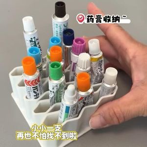 Boîte de rangement pour pommades, organisateur rectangulaire en plastique de style japonais pour usage domestique avec 12 compartiments - Product Image 4
