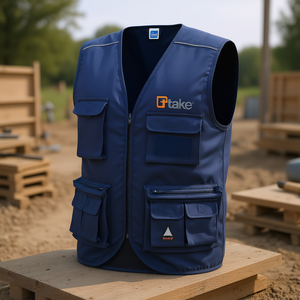 Chaleco Multibolsillos Ttake para Verano, Azul M, Chaleco de Trabajo - Product Image 3
