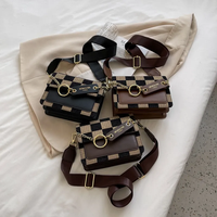 Sacs à main de styliste de luxe pour femmes, petit sac carré à bandoulière large ceinture, sac messager à bandoulière simple pour filles