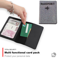 Porte-passeport en strass, étui pour billets, rangement portable multifonction pour cartes, anti-vol, anti-rayures