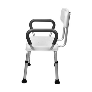 Chaise de douche avec accoudoirs, réglable en hauteur sur 6 positions, siège de bain antidérapant pour personnes âgées, utilisation en salle de bain - Product Image 4