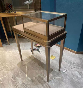 فاخر ليد ذهبي فولاذ مقاوم للصدأ الفترين لطاولة عرض التصميم الداخلي للمتاجر - Product Image 5