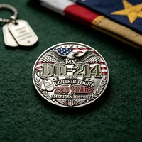 Pièce de monnaie commémorative personnalisée sur mesure avec logo, en alliage de zinc émaillé 3D doré, avec boîte, pour souvenirs et défis