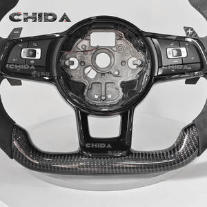 Volante clásico de cuero negro para Vol-ksw-ag-ens VW Scirocco Golf GTD Variant Jetta GLI <span class=keywords><strong>Polo</strong></span> - Product Image 4