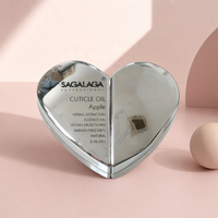 Meistverkaufte SAGALAGA 20ml Herz-Glasrollerflasche Luxus-Geschenkbox Nagelhautöl OEM Großhandel Leere Nagelpflege-Fläschchen Lavendel