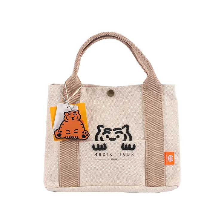 Custom Logo High Quality Designer Small Bucket Purse Cartoon Canvas Cute Beach Handbags For Girls