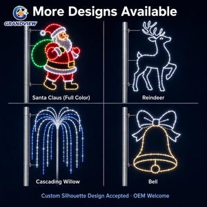 Guirlande lumineuse LED personnalisée motif étoile filante, à fixer sur poteau pour centres commerciaux, places publiques et décorations de fêtes - Product Image 2