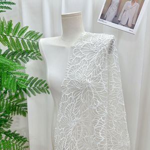 Tela <span class=keywords><strong>de</strong></span> malla con lentejuelas y bordado floral 3D <span class=keywords><strong>de</strong></span> algodón Pizzo Dentelle al por mayor para vestido <span class=keywords><strong>de</strong></span> novia - Product Image 2