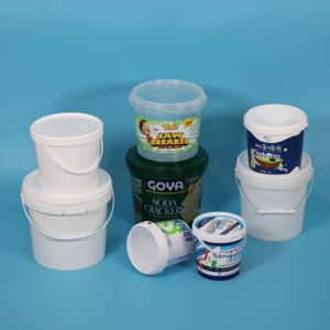 Cấp thực phẩm nhựa tái chế uống bao bì xô rõ ràng với xử lý 1L 2L 2.5L 3L 4L 5L Kích thước bao gồm thùng Thùng Nắp - Product Image 5