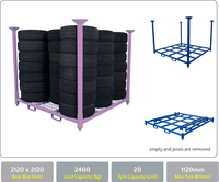 Système de rayonnage pour pneus TER, réglable, de capacité moyenne, mobile, empilable, taille et couleur personnalisables