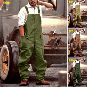 Tuta da <span class=keywords><strong>Uomo</strong></span> Retrò in Poliestere a Vita Alta, Vestibilità Ampia, Taglie Forti, Stile Casual Street, Tinta Unita - Product Image 2