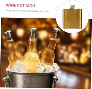 Gourde isotherme personnalisable en acier inoxydable doré pour le camping, les voyages et les fêtes |   Flacon à liqueur portable en métal pour la vente en gros - Product Image 5