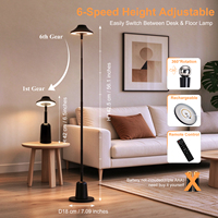 Lampe de bureau moderne rechargeable par USB, RGB tactile, 6 vitesses, hauteur réglable, veilleuses, lampe de chevet LED pour chambre d'hôtel