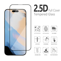 Film de verre trempé transparent anti-reflet 9H 2.5D pour iPhone 17 16e 17 Air 15 14 Plus 13 Pro Max protecteur d'écran à couverture complète
