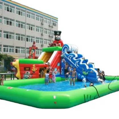 Hot sale amusement inflatable slide with pool commercial inflatable water slide used water slides for sale