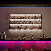 Meuble mural en fer pour bar, design panneau, présentoir à vin, vitrine d'art moderne, mobilier de maison réglable, pour restaurant et billard