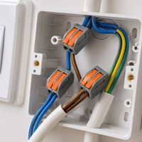 Connecteur rapide compact à levier pour fils conducteurs SZS-2604-2 2P Cuivre 250V pour éclairage LED, raccordement en ligne, connexion par poussée
