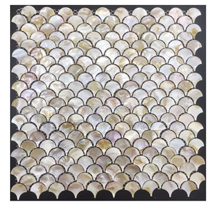 Fan Shape Trắng Mẹ Của Ngọc Trai Nhà Bếp Trở Lại Splash Vật Liệu Trang Trí <span class=keywords><strong>Shell</strong></span> <span class=keywords><strong>Mosaic</strong></span> Gạch - Product Image 3