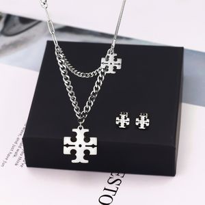 Hot Selling Fashion Stainless Steel Jewelry <strong>Set</strong> <strong>TOUSES</strong> Necklace Earrings <strong>Women's</strong> Simple <strong>Set</strong> Gift - Product Image 6
