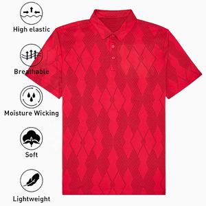 Camisa de Golf de Manga Corta para Hombre, de Lujo, OEM, de Alta Calidad, Elástica en Cuatro Direcciones, Ligera, de Secado Rápido, con Cuello de Doble Capa, Lisa - Product Image 2