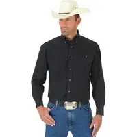 Herren George Strait One Pocket Button Down Langarm gewebte Shirts für Männer