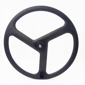 Jeu de roues de vélo de route en carbone à trois rayons, 700C, 23 mm de large, 40 mm de profondeur, 3 rayons, <span class=keywords><strong>axe</strong></span> de 100 mm, <span class=keywords><strong>roue</strong></span> avant de vélo de route - Product Image 1
