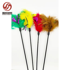 Personalizzato divertente giocattolo per gatti asta lunga arcobaleno piuma gatto Teaser interattivo per interni Pet giocattolo per gatti per alleviare la noia - Product Image 1