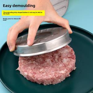 Presse à hamburgers en acier inoxydable 304 avec poignée en bois, antiadhésive, résistante à la rouille, facile à nettoyer pour la <span class=keywords><strong>cuisson</strong></span> au barbecue - Product Image 4