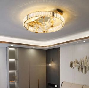 Plafonnier LED rond et moderne créatif boule de cristal de luxe IP44 pour la maison, le bureau, la chambre et le salon Matériau de base en fer - Product Image 4