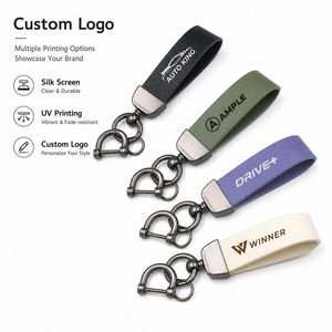 <b>Custom</b> Logo Leather Car Keychain Premium Aluminum Alloy PU <b>Key</b> <b>Ring</b> Personalized Promotional Gift for Men Women Multiple Colors - Product Image 2
