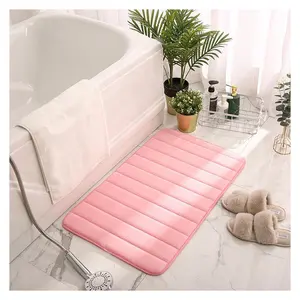 Household Bedroom Coral Quilted Carpet Bathroom Water Absorption New Bath Door Mat Memory Cotton Floor Mats