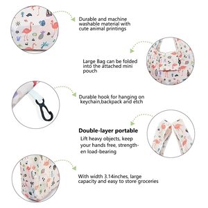 पुन: प्रयोज्य किराने बैग बड़ी क्षमता Foldable शॉपिंग बैग धो सकते हैं राजहंस बिल्ली अल्पाका उल्लू ध्रुवीय भालू खरीदारी ढोना बैग - Product Image 6