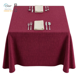 Wholesale Stain Resistant for 132 Inch Jacquard Polyester Customizable Waterproof Eco-Friendly Tablecloth Damask Banquet Hall - Product Image 1