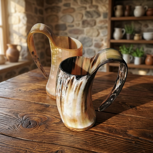 100% Natural Ox Horn <b>Cup</b> Customized American Style <b>Reusable</b> Durable Lightweight Wine Beer Camping Dishwasher Safe Eco-Friendly - Product Image 1