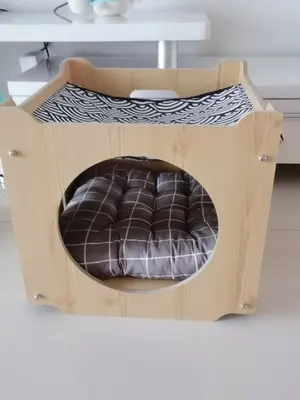 Casa de móveis para gatos, móveis feitos à mão moderna para casa de animais de estimação