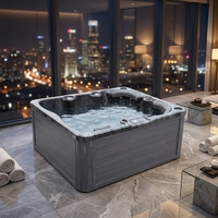 Baignoire Spa Autoportante de Luxe en Acrylique Haut de Gamme avec Jets de Massage Chauffants, Hydrothérapie Moderne Écologique pour Hôtels et Bains Extérieurs