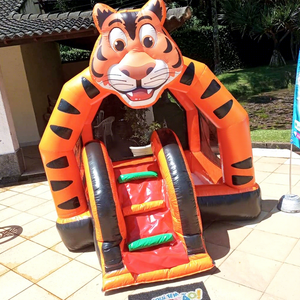 Outdoor party jumpers commercial bounce <b>house</b> combo slide <b>inflatable</b> tiger bouncy castle - Product Image 1
