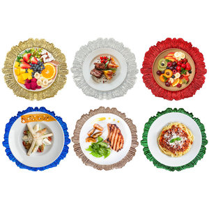 Assiettes de présentation transfrontalières pour mariage, fête de Noël, dîner, assiettes de service en <span class=keywords><strong>plastique</strong></span> PP en forme de feuille de lotus pour hôtel et événements - Product Image 5