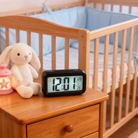 Reloj Despertador LED Inteligente y Moderno con Pantalla de Temperatura, Reloj Digital LCD Grande con Función de Repetición, Funciona con Pilas, Decoración para el Hogar y la Oficina