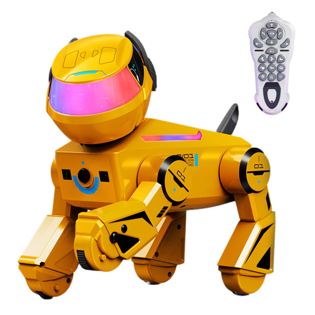 Ai Smart Robot Dog RC Toy with Flips Handstand Spin Stunt LED Lights Music Plastic Material-Kids Gift