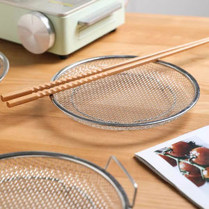 Disque multifonctionnel en acier inoxydable Snacks frits Plaque de filtre à huile de refroidissement Grille de vidange Panier à légumes Plateau d'égouttage - Product Image 2
