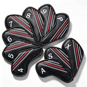 Ensemble de fers de golf personnalisés <span class=keywords><strong>en</strong></span> usine et housse de tête de putter <span class=keywords><strong>en</strong></span> cuir PU de qualité supérieure avec broderie et logo, design personnalisé - Product Image 1