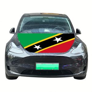 Vente en gros 120x150cm Housse de capot de voiture style fanion Saint-Kitts-et-Nevis Résistante à l'usure et durable Housse de capot moteur - Product Image 1
