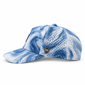 custom Waterproof Liquid Swirl <b>Camo</b> Golf <b>Cap</b> 5 Panel Performance Hat Quick Dry Breathable UV Protection Custom Logo for Men - Product Image 3