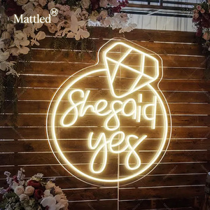 Enseigne néon LED personnalisée « <span class=keywords><strong>Elle</strong></span> a dit oui » pour mariage, « Marry Me », lumières LED, enseigne extérieure, décoration murale pour fête de fiançailles, toile de fond pour demande en mariage - Product Image 3