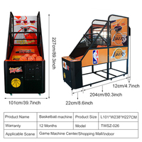 Crazy Hoop Machine de jeu d'arcade de basket-ball de rue à monnayeur pour sports en intérieur à vendre