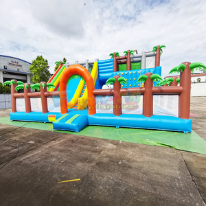 Parque inflable gigante de calidad comercial para exteriores, parque temático tropical de la selva, parque de atracciones de safari. - Product Image 1