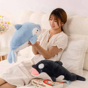 Vendita calda di balene Beluga simulate delfini squali orche sigilla giocattoli animali peluche simpatiche creature Marine abbraccia regali per bambini - Product Image 3