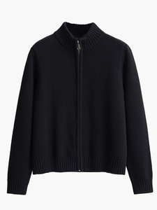 Usine personnalisé femmes pull en tricot Cardigans à manches longues demi-col haut <span class=keywords><strong>femme</strong></span> manteau tricot automne hiver <span class=keywords><strong>veste</strong></span> à glissière en cachemire - Product Image 3